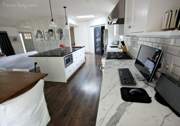 Marble kitchen countertops, from 4 Men 1 Lady blog