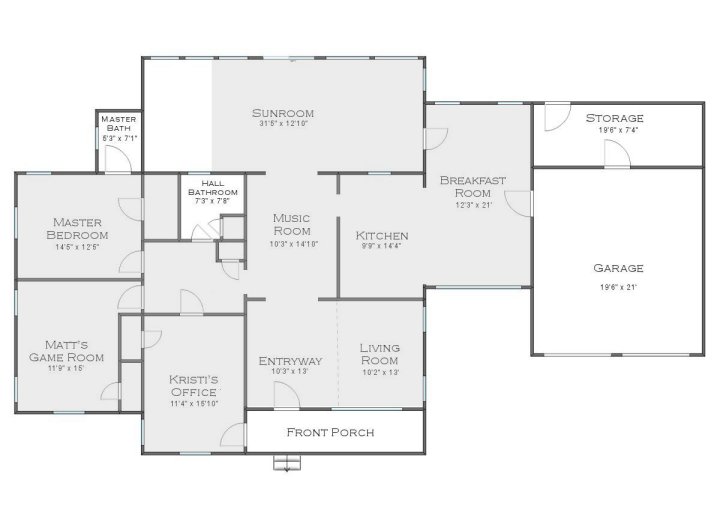 house floor plan showing areas with hardwood floors - future