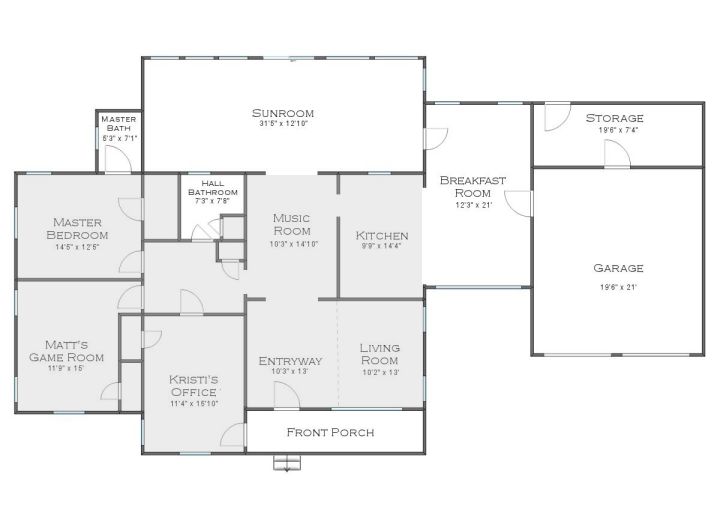 house floor plan showing areas with hardwood floors