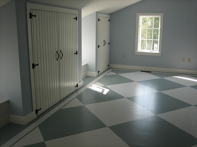 painted checked floor from fieldstone hill design blog