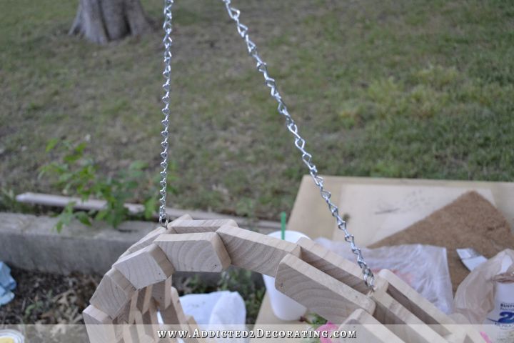 scrap wood hanging flower basket 15