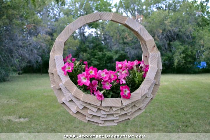 scrap wood hanging flower basket 20