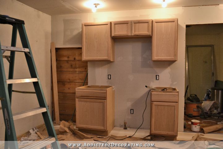 Fridge Wall Progress Converting Wood Cabinet Doors To Glass And