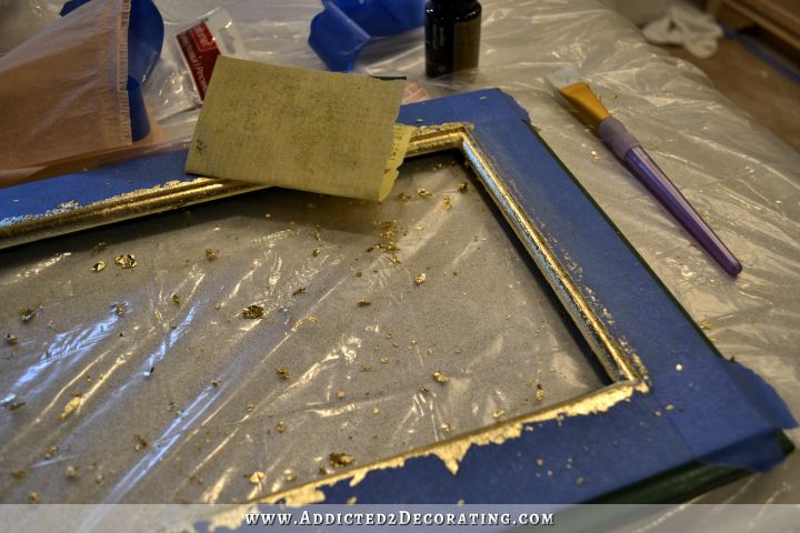 Gold leaf detail on kitchen cabinet doors - 3