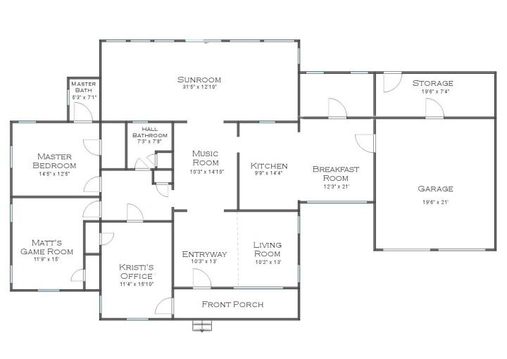 house floor plan - pantry at back of breakfast room