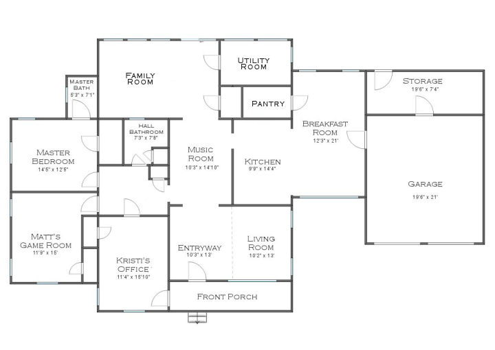 house floor plan - pantry at back of kitchen 2