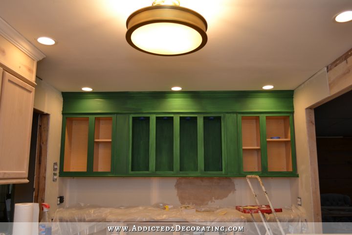 Green kitchen cabinets -- Derbyshire from Sherwin Williams