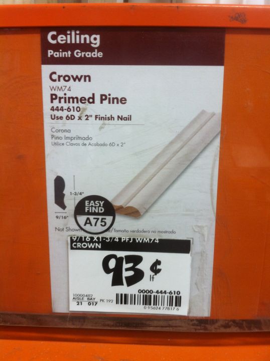 door trim idea - Home Depot small crown moulding