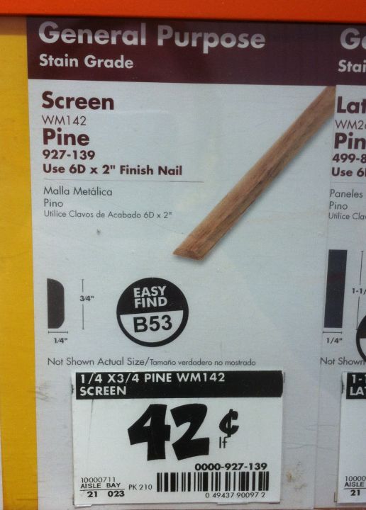 door trim idea - screen trim from Home Depot