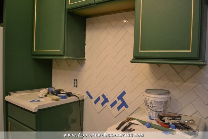 How To Install A Herringbone Subway Tile Backsplash - Addicted 2 ...