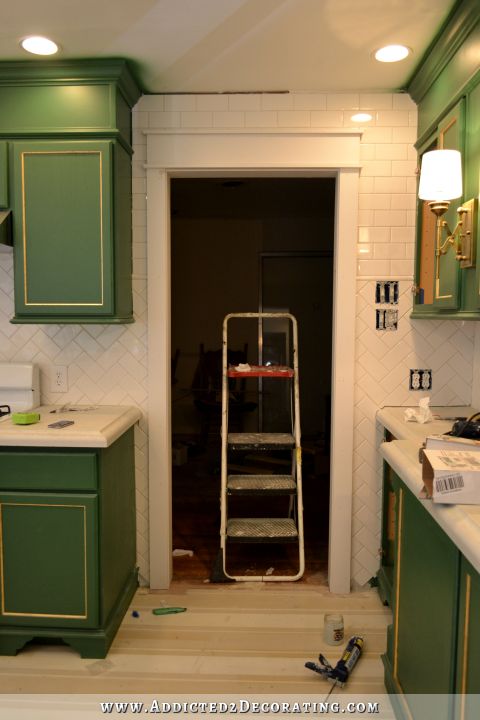 kitchen progress - door facing and trim installed