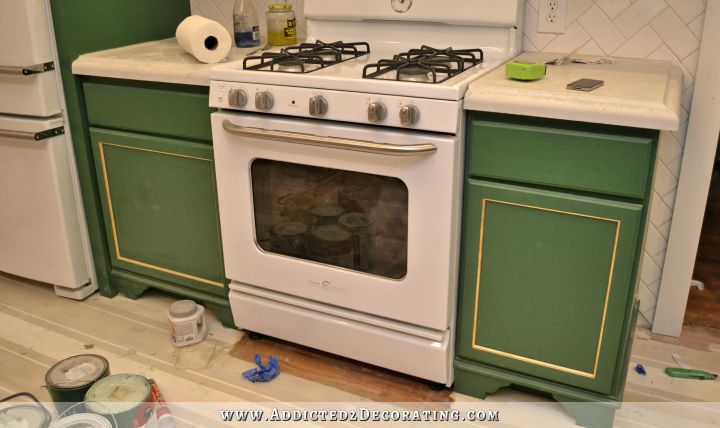 kitchen progress - oven door wtih silver trim