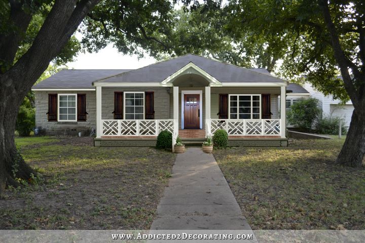 one year house tour - exterior front currentand potential plans 2