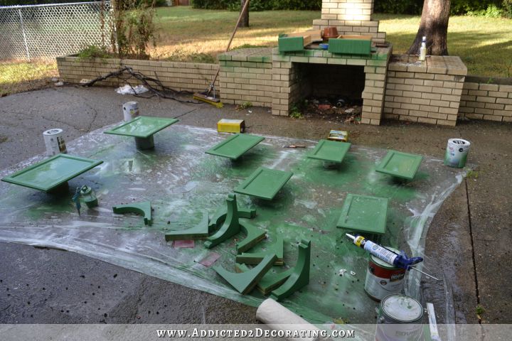 painted kitchen cabinet doors and drawers left out in the rain