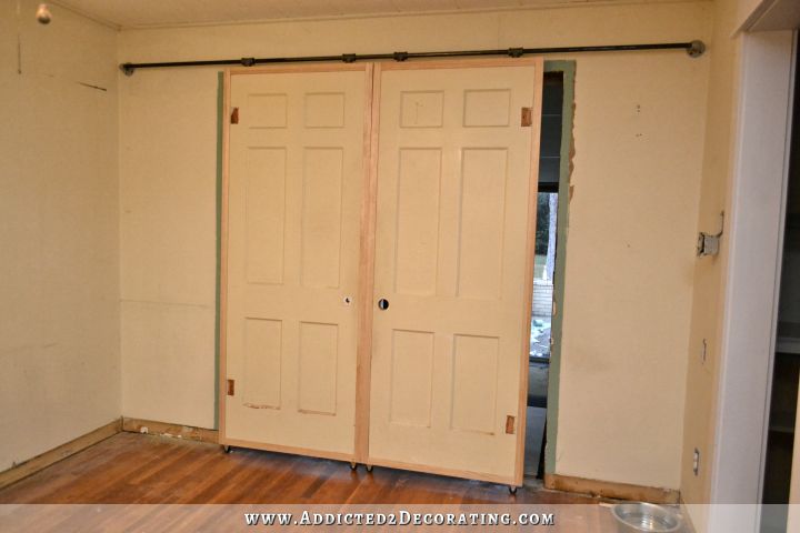 DIY rolling barn door style doors