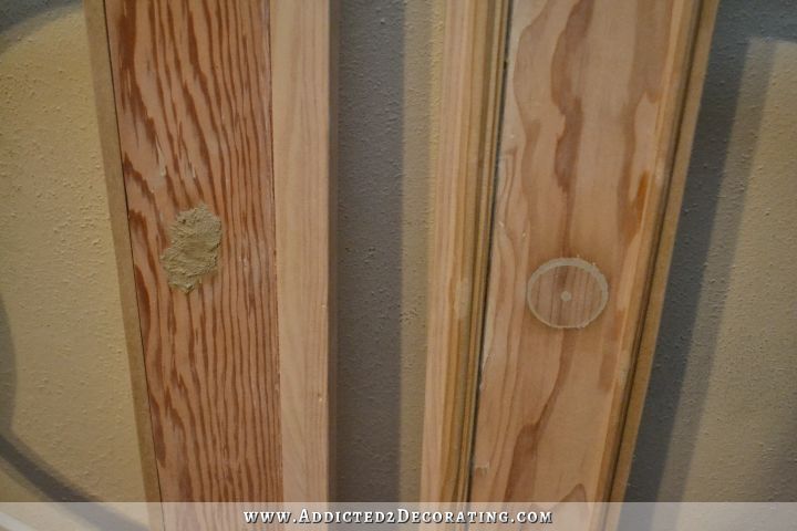 Door knob holes filled and sanded smooth in old doors