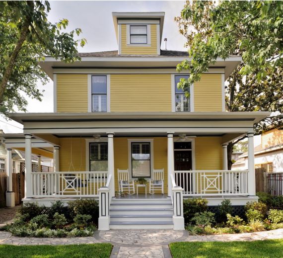 a little bit of black - porch and exterior mouldings, from Carla Aston Interior Designs, via Houzz