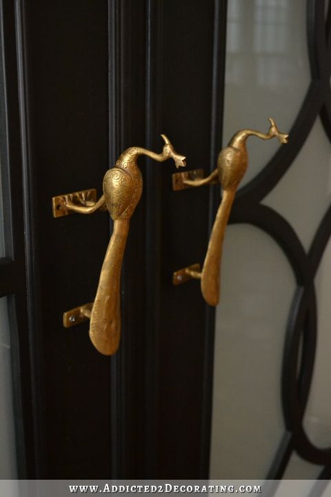 Brass peacock door pulls