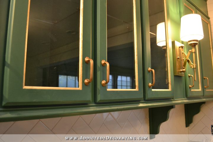 Pitted antique brass door pulls -- kitchen cabinet hardware from Pottery Barn