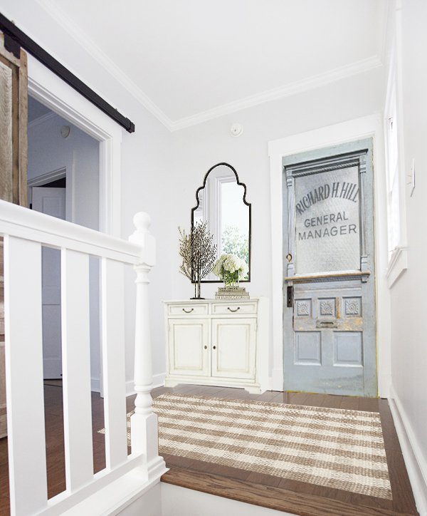 Mock up of old office door used as an interior door, via The Lettered Cottage