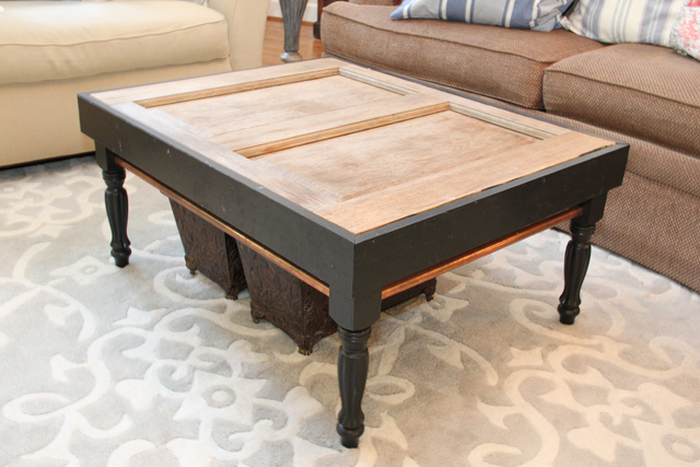 Repurposed doors project - make a coffee table out of an old vintage door, via Unskinny Boppy