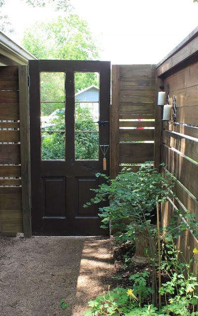 Repurposed doors project - turn an old door into a garden gate, via Rock Oak Deer