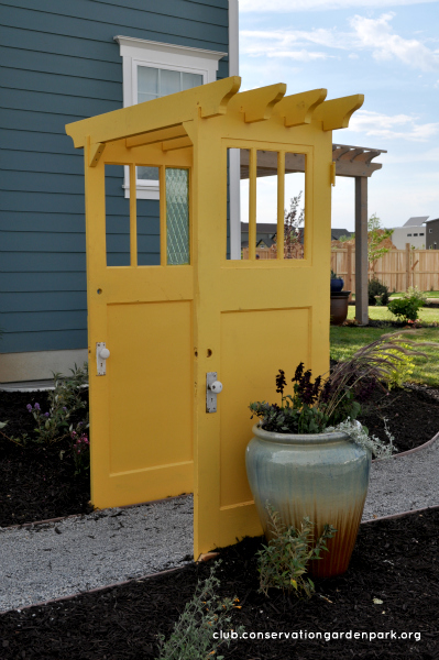 Repurposed doors project - turn old vintage doors into a garden arbor, via conservationgardenpark.org