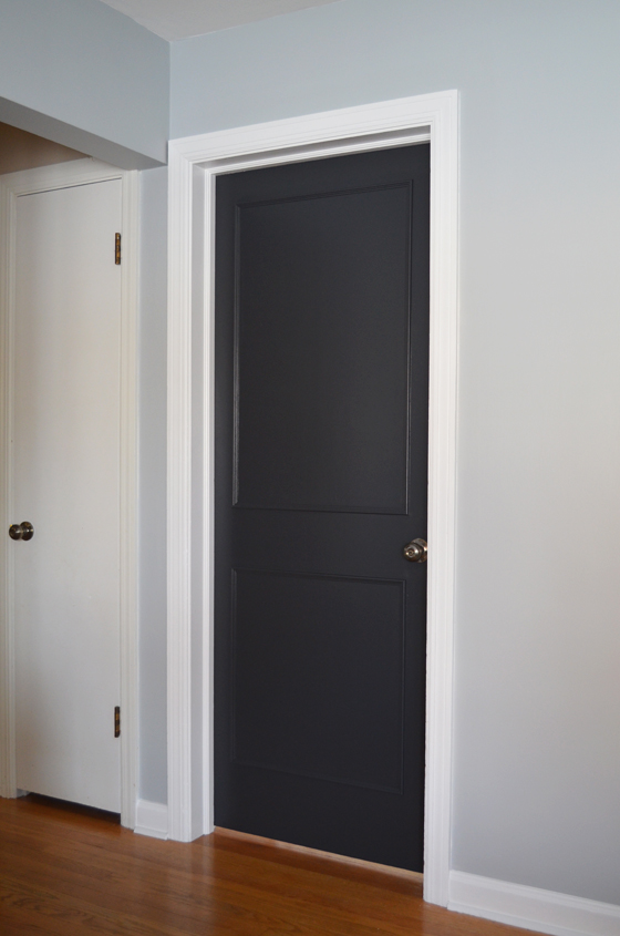 trim ideas - add simple moulding to door to create an elegant look, via White Nest Shop - after