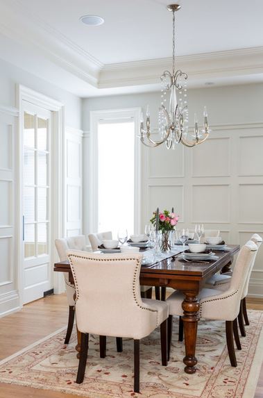 Beautiful wall trim molding - dining room by Prestige Homes, via Houzz