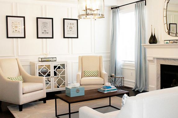Beautiful wall trim moulding - living room design by AM Dolce Vita, via Houzz