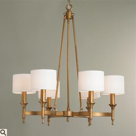 Metrolume Chandelier in natural brass from Shades of Light