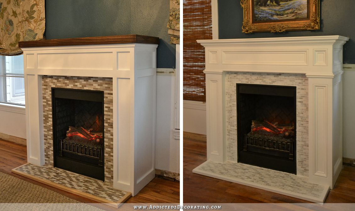 fireplace makeover - before and after - final