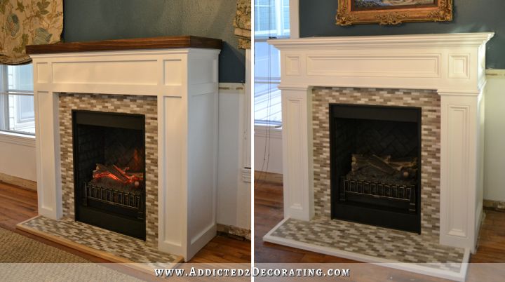 fireplace makeover - before and after