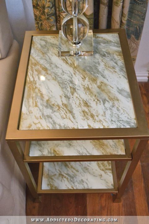 Back Painted Glass End Table