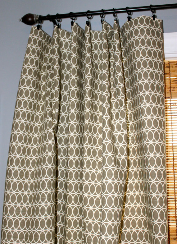 HGTV curl up fabric used on curtains from Etsy