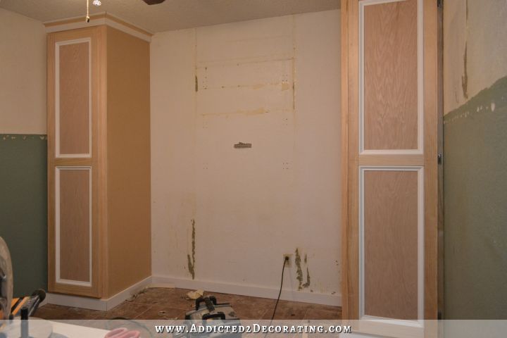 DIY cabinet-style bedside closets progress