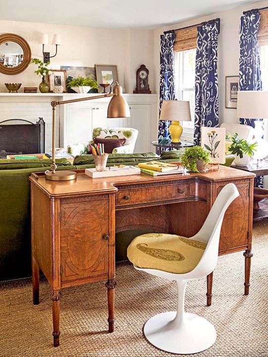 green and blue decorating - via BHG