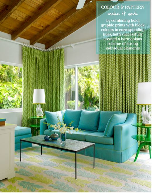 green and blue decorating - via Bright Bazaar Blog