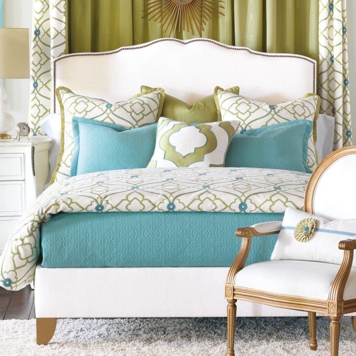 green and blue decorating - via Wayfair