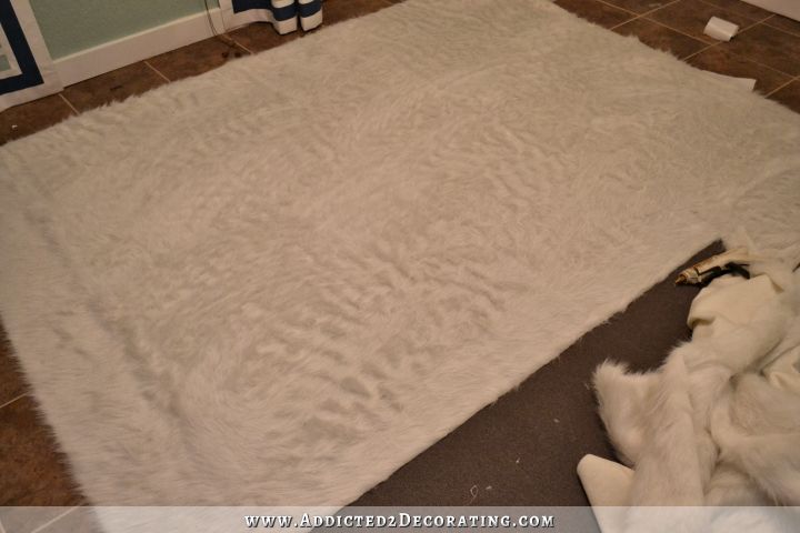 how to make a faux fur rug - DIY faux flokati rug - 5