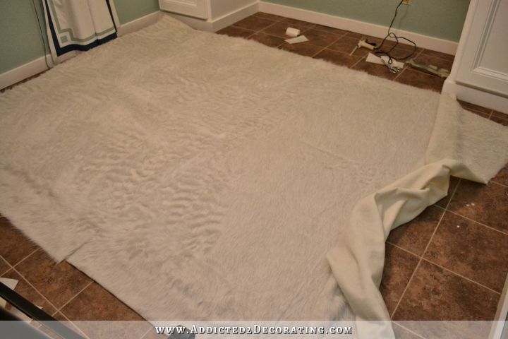 how to make a faux fur rug - DIY faux flokati rug - 6
