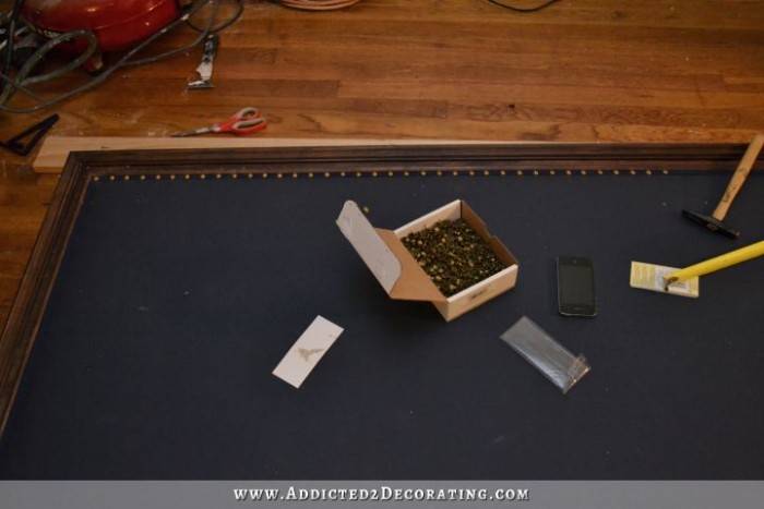 DIY Wood Framed Upholstered Headboard With Nailhead Trim - Finished ...