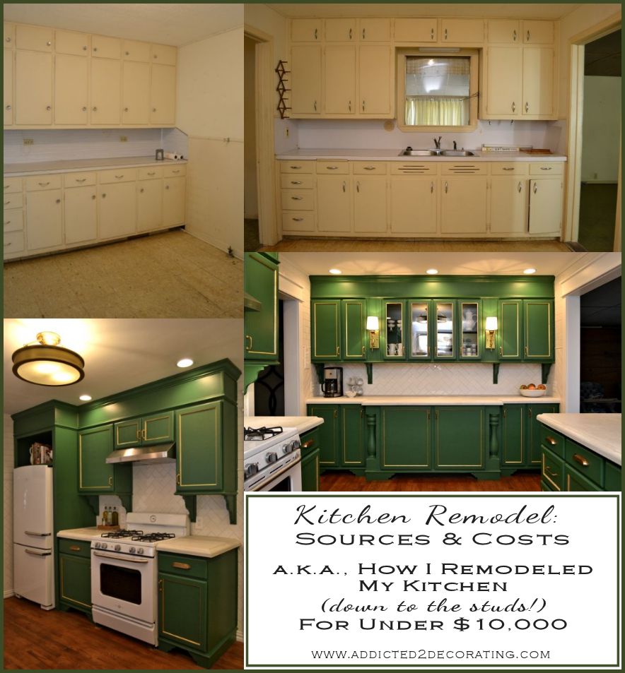 My complete down-to-the-studs kitchen remodel came in at just under $10,000, including new appliances!