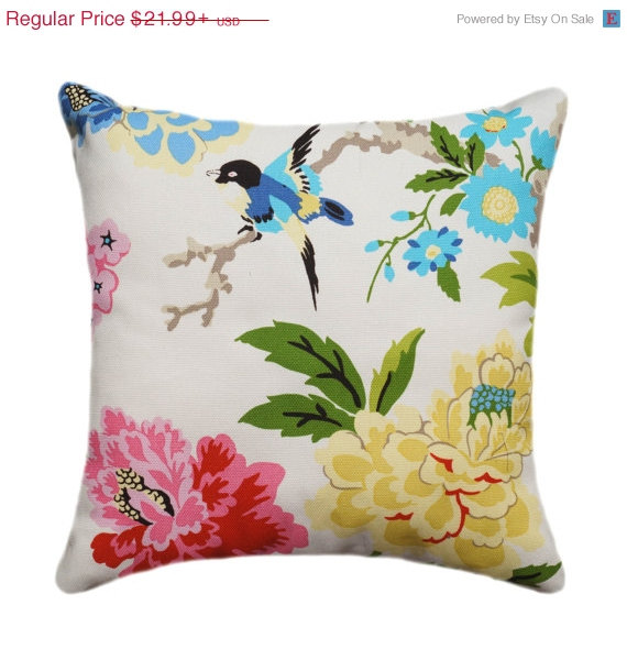 Pillow made with Waverly Candid Moment Gardenia, from Land of Pillows