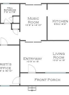 house floor plan - original plan - two sets of rolling doors