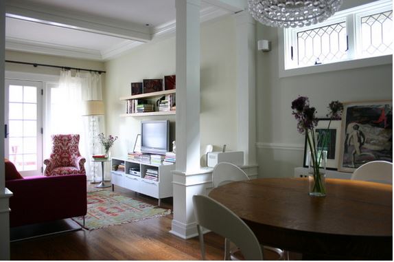 pony walls with columns - design by Rebekah Zaveloff - KitchenLab, via Houzz