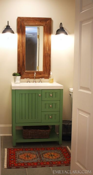 colorful bathroom vanities - green vanity from Emily A. Clark
