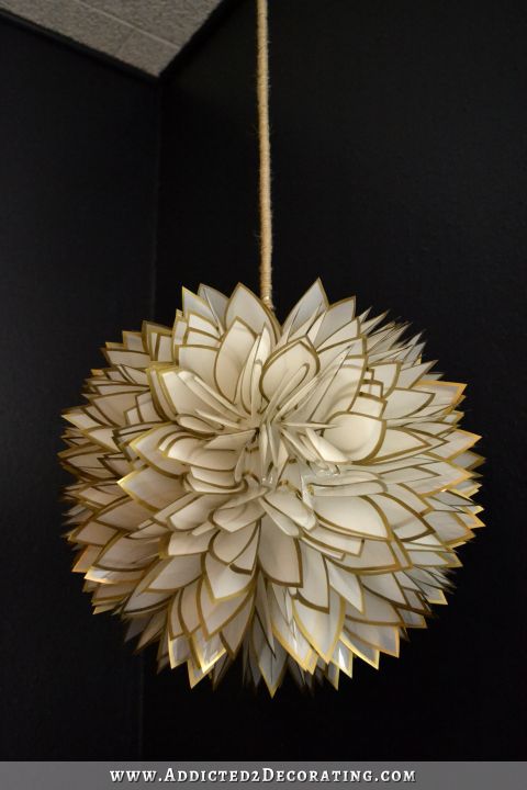 DIY Faux Capiz Shell Flower Pendant Light - Addicted 2 Decorating®