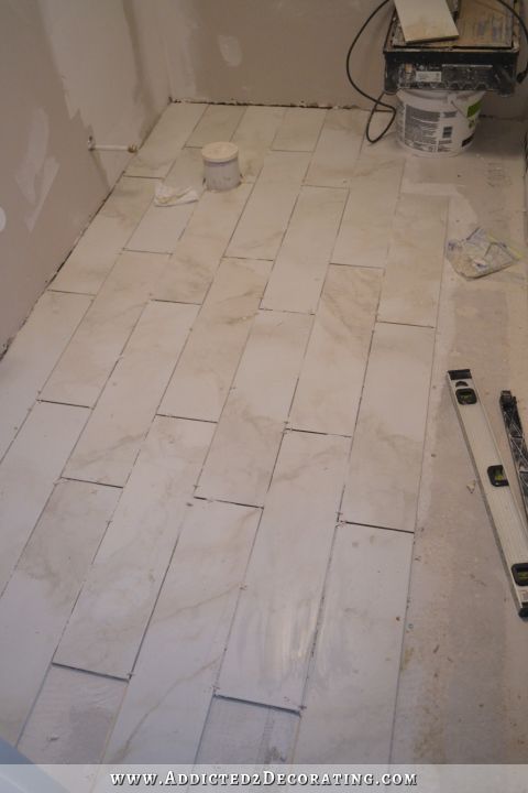 tiled floor in progress - 3
