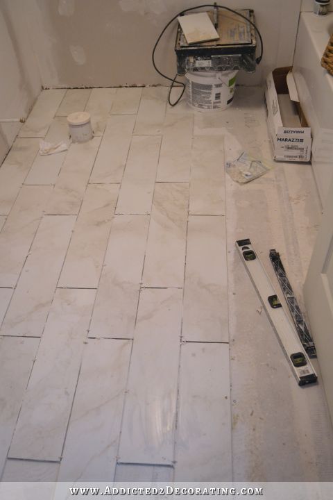 Tiled Bathroom Floor Progress (Plus A Few Tiling Tips)